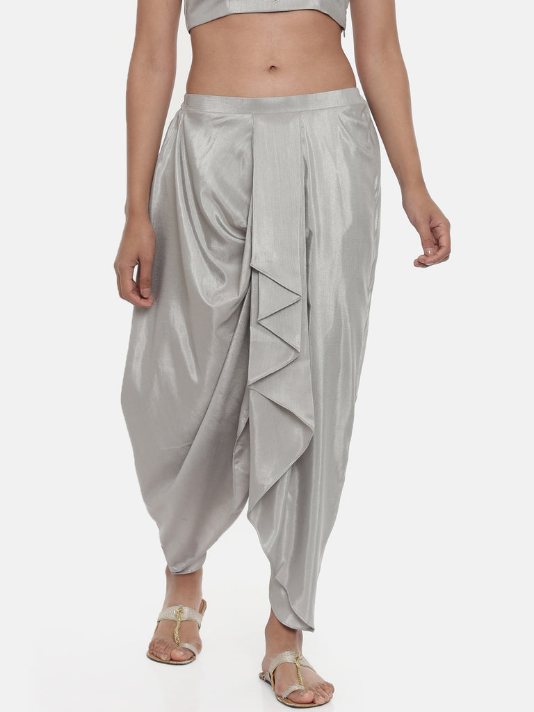 Buy Legis Shimmer Relaxed Yoga Fitness Active and Dance Wear Dhoti Pants  for Women One Size - Silver Online at desertcartINDIA